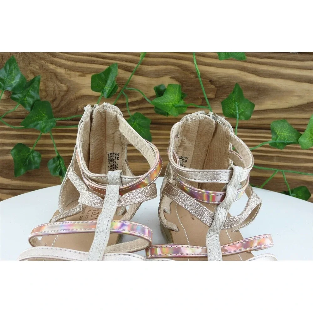 Arizona Girls Youth Size 2 M Beige‎ Gladiator Sandals Synthetic Casual Shoes